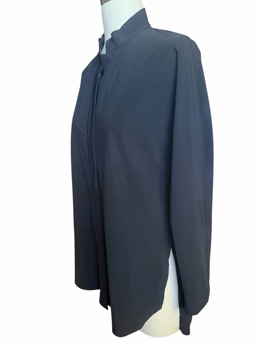 Woman’s ADAY Blouse Black Mandarin Collar Tunic - Picture 8 of 10